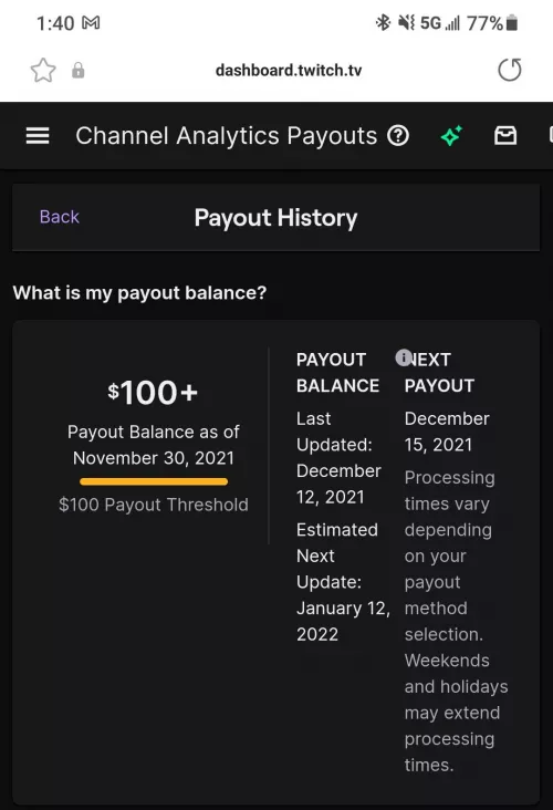 How do I view how much I have for my payout? I've been letting it stack up and I want to know what I'm at. 100+ is not helpful lol