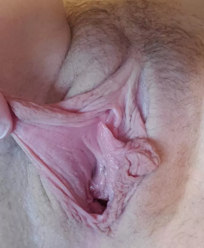 How does everyone feel about really close up labia pics!? I gave one a little pull since I get asked to do that a lot! =) How does everyone feel about really close up labia pics!? I gave one a little pull since I get asked to do that a lot! =)