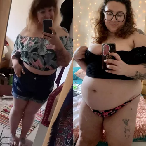 how would my belly look in those jean shorts now? 🤭🐷