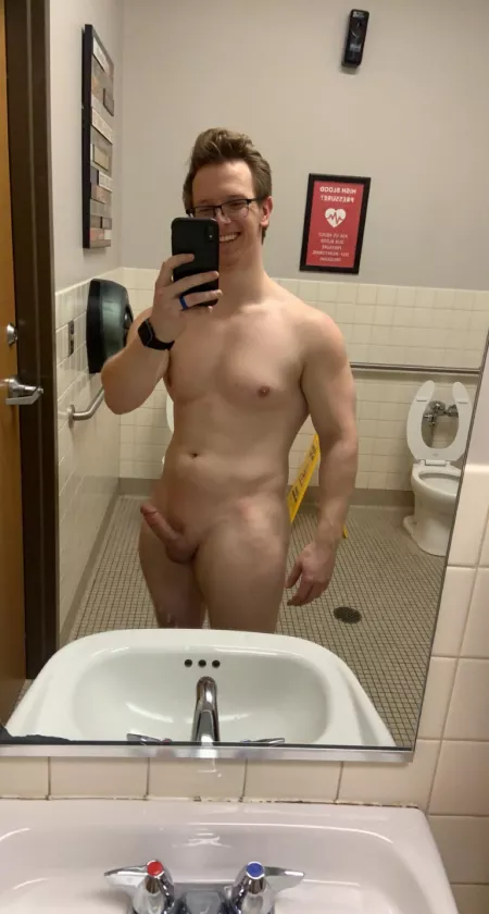 How would you react if you walked in on me in the gym bathroom like this? How would you react if you walked in on me in the gym bathroom like this?