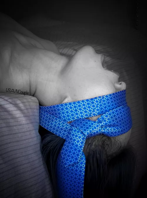 Hubby came home from work, took off his tie, and will feed me