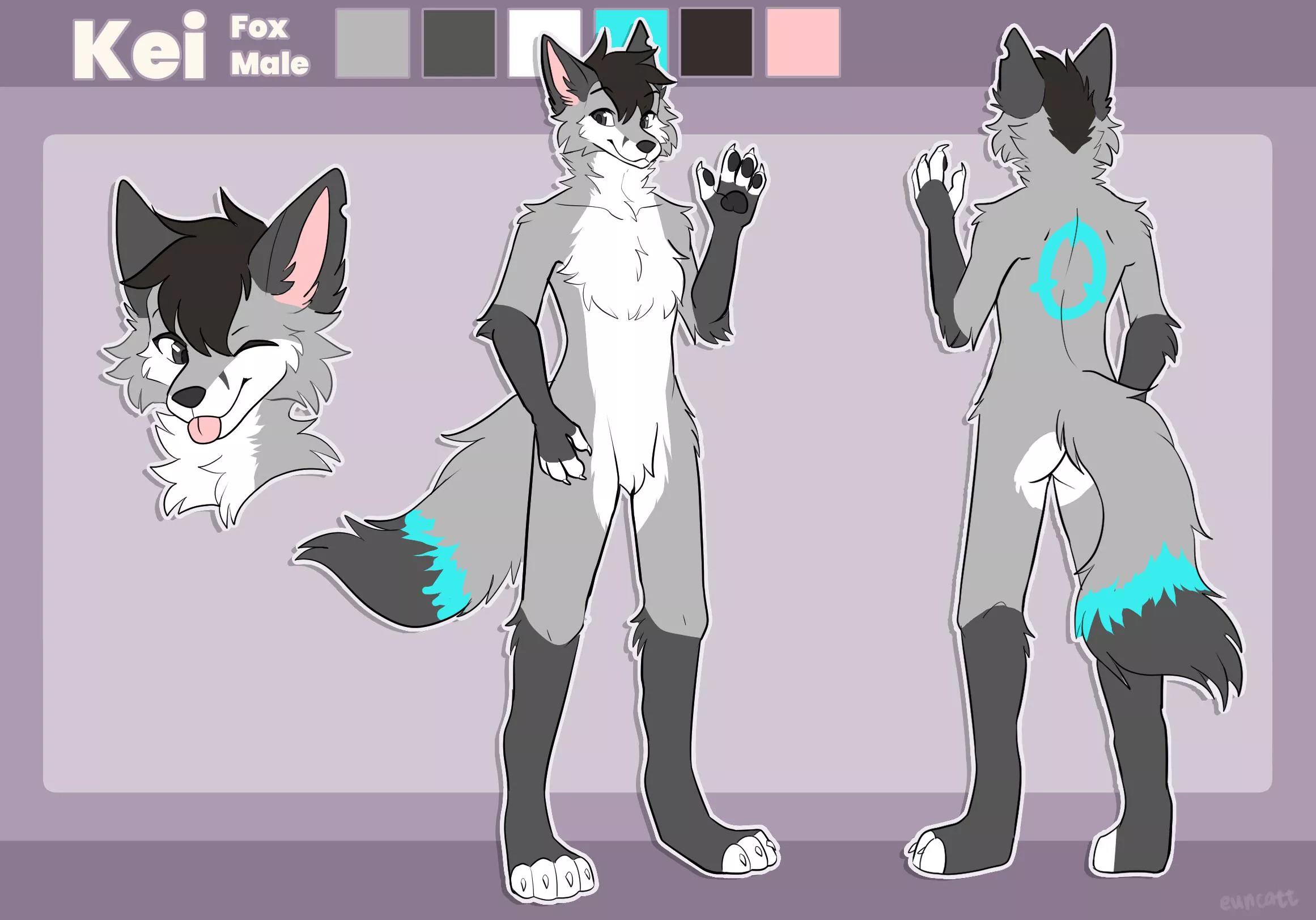 I am changing my fursona because the other one didn’t really have a reference sheet and I don’t really relate to it much. So Introducing Kei the fox, made by @Eunalis on Fiverr.
