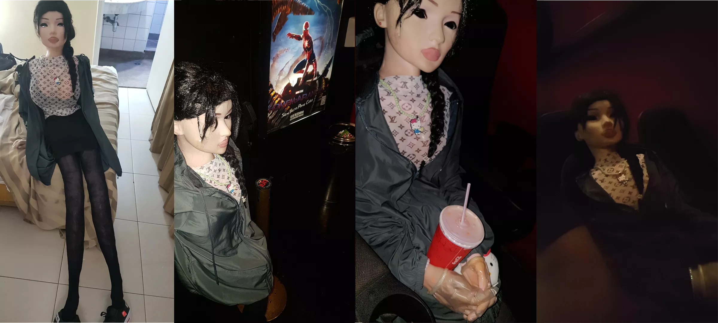 I bring my AI doll to a movie theater !!! Emotional...