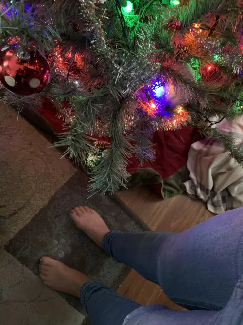 I canβt wait till Santa puts presents under my tree.