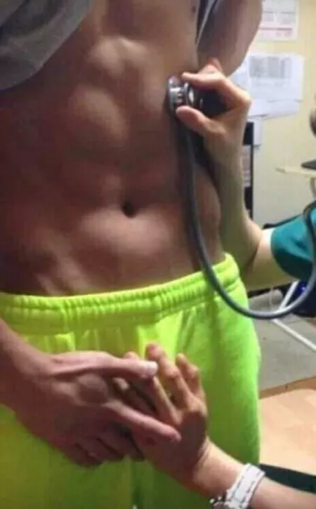 i dont think that's the correct way to use a stethoscope i dont think that's the correct way to use a stethoscope