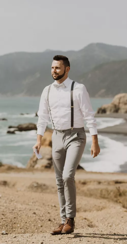 I dress up all formal maybe once a year. This year just so happened to be on a cliff in California ⛰