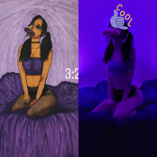 I drew myself 🥰 my drawing vs my reference photo