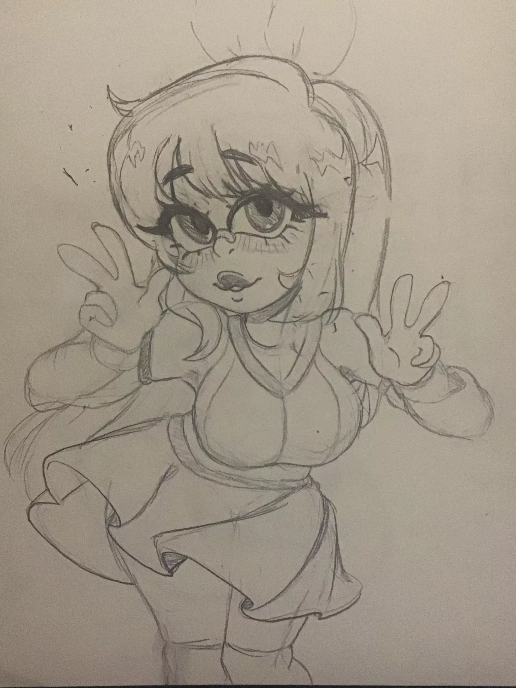 I drew on paper today! It was really nice! Was totally feeling cute!