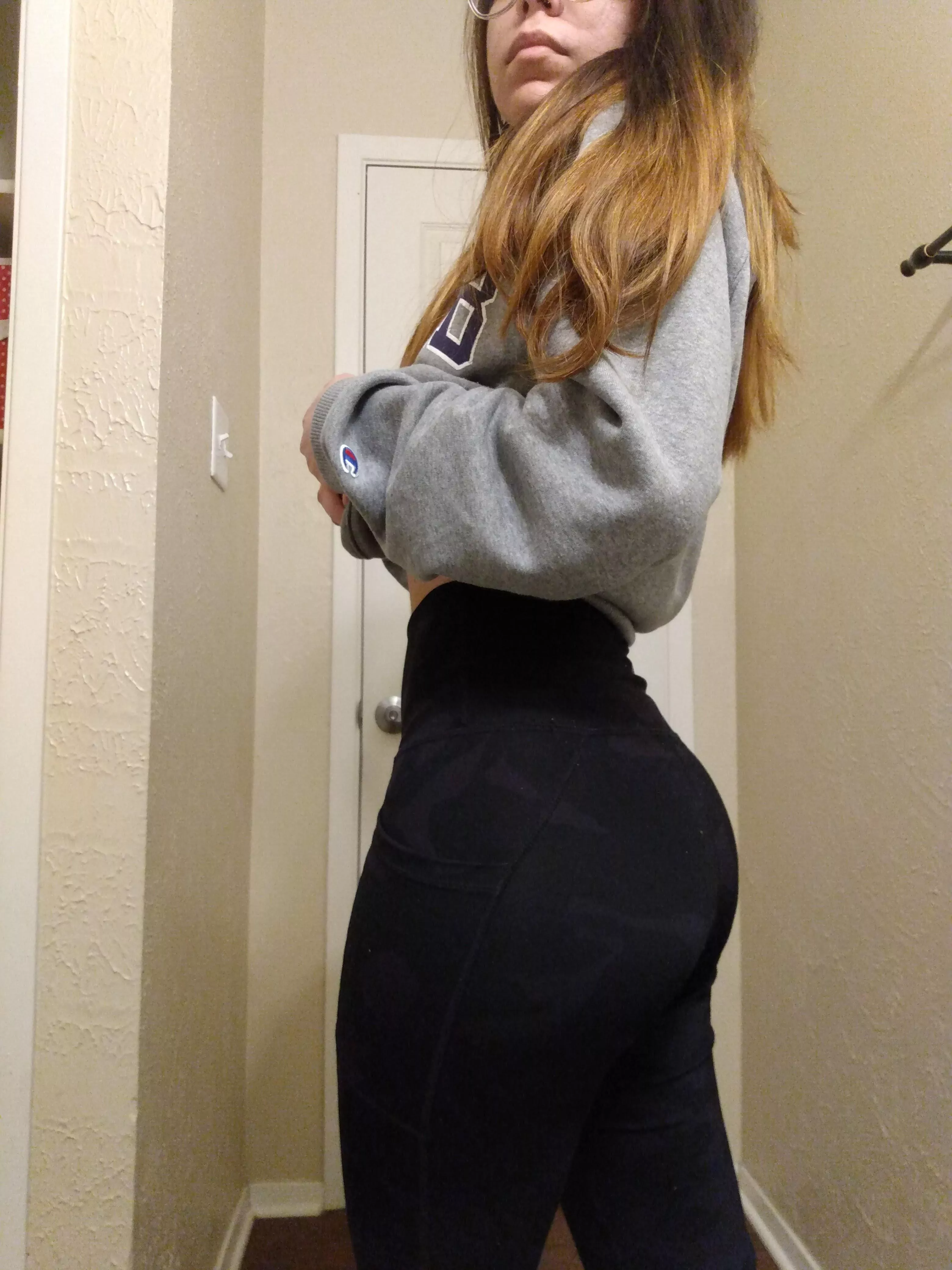 I fit the best in leggings. Jeans just don't do my body justice.