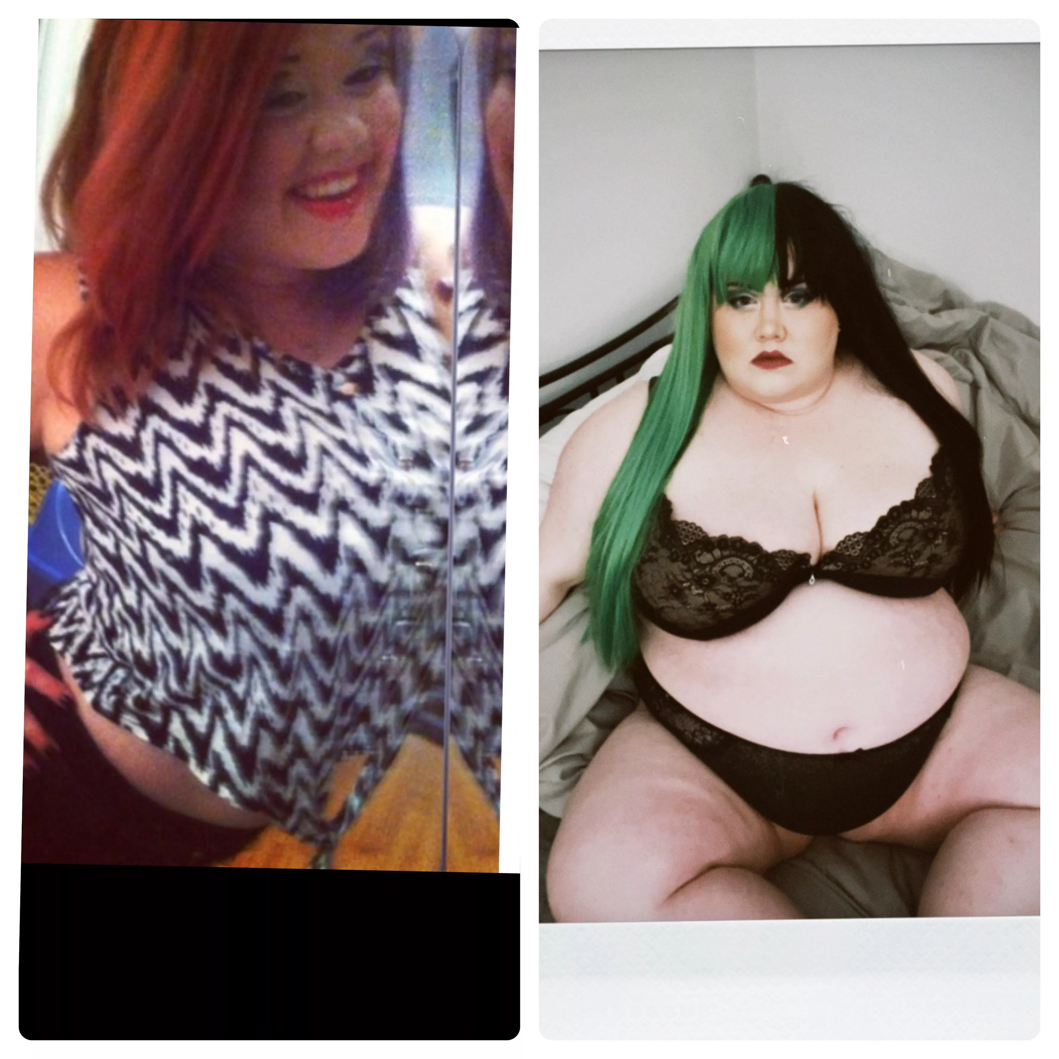 I gained 164 lbs since the photo on the left. Kik is ChunkyYetFunky3000