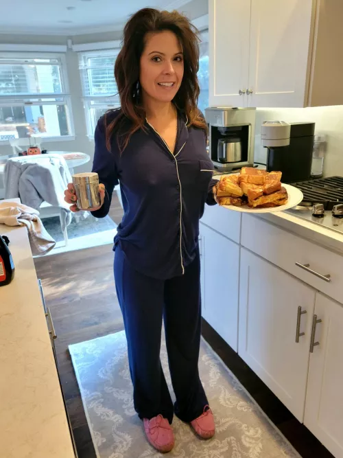 I got French toast and mom slippers- it's saturday!