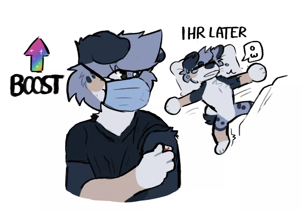 I got my booster today//art by me @flowfells on twitter