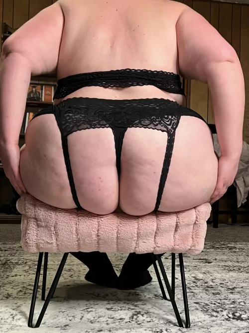 I got new a thigh high garter set. Iโm not sure if I love how it makes my butt look. Do you guys think itโs sexy?