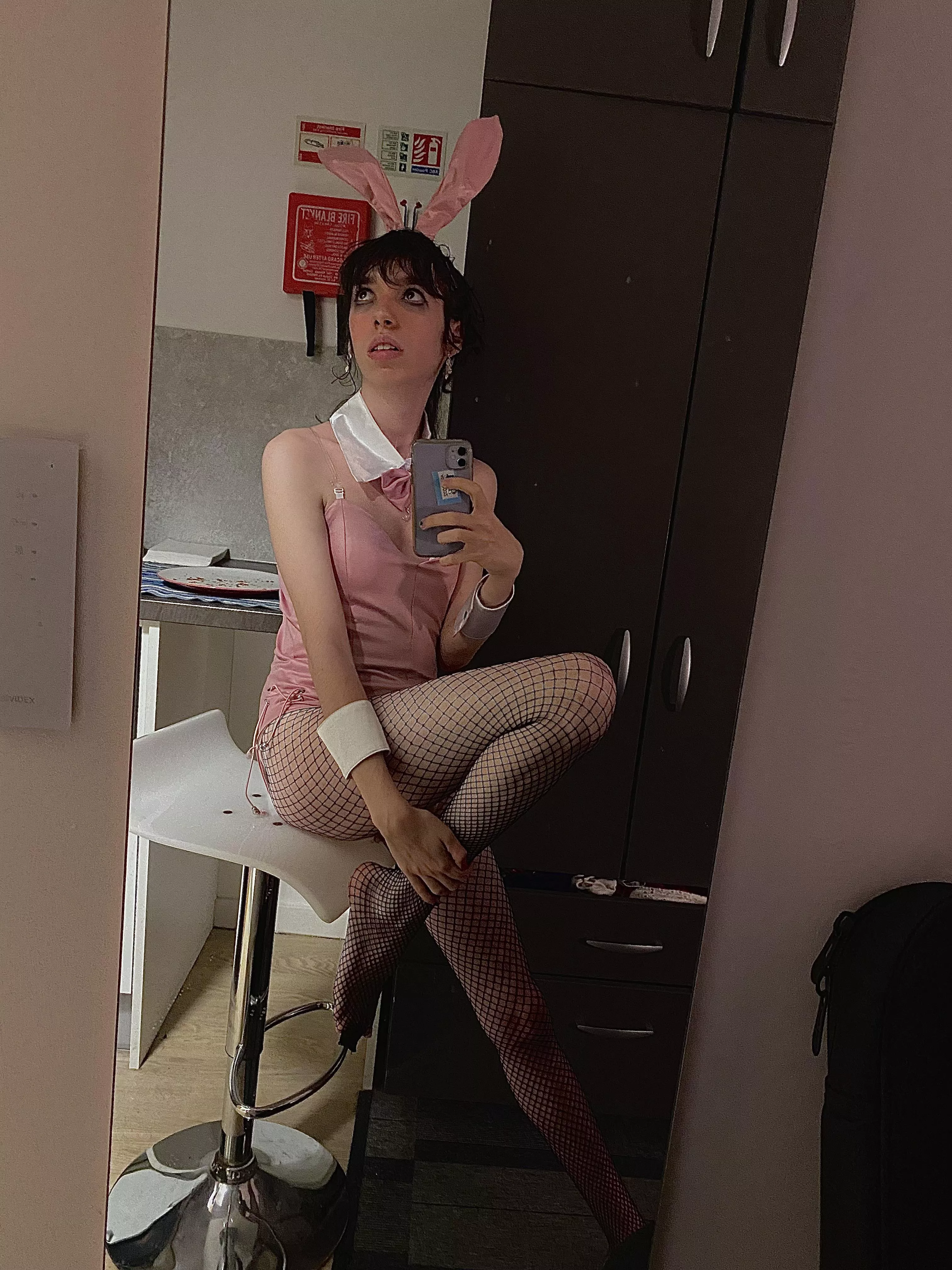 I got some encouragement from a previous post, so here’s me in a pink bunny outfit