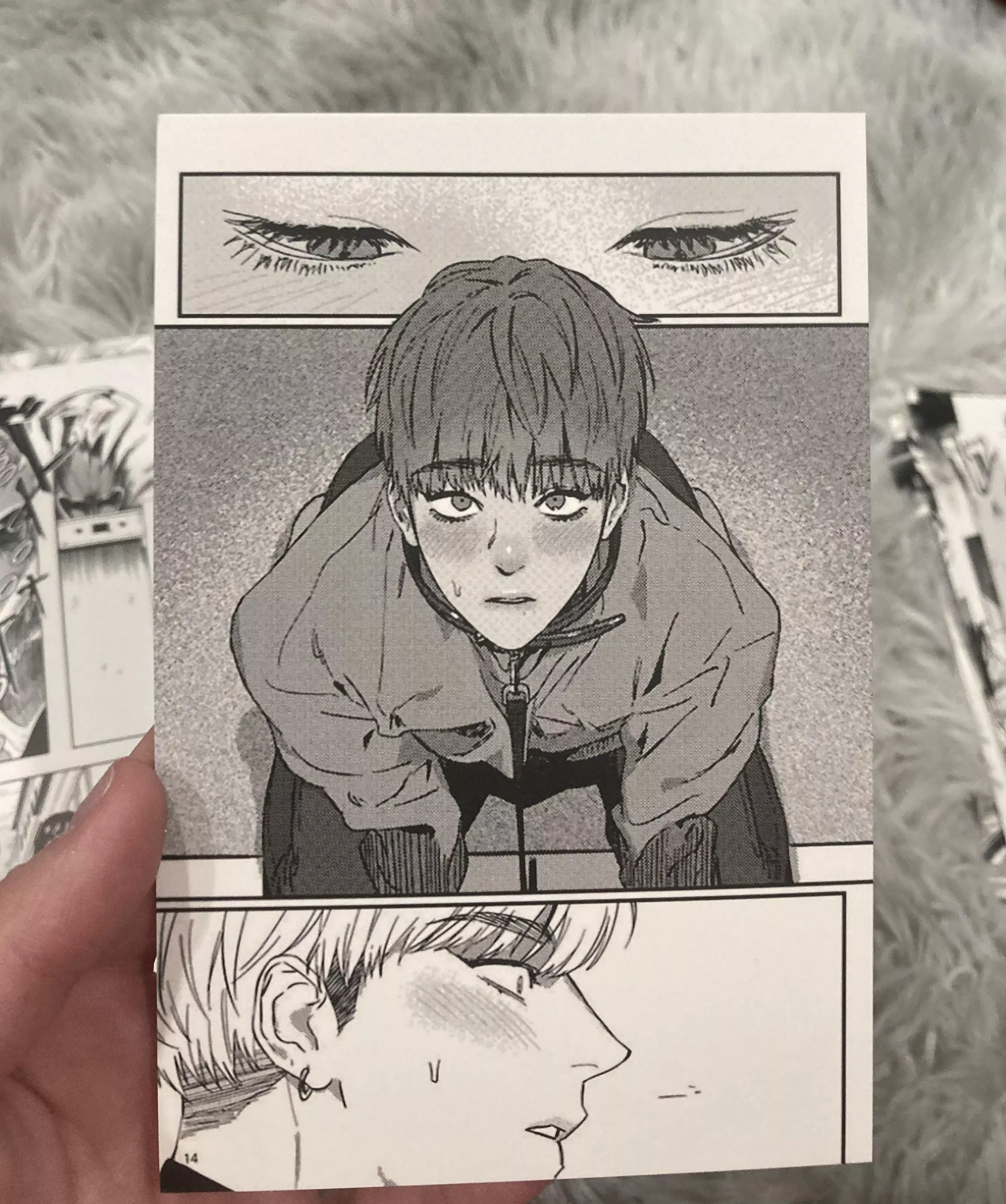 I got this in a pack of 50 manga cards for my wall and I’d like to know where it’s from. Hope to find an answer :,)