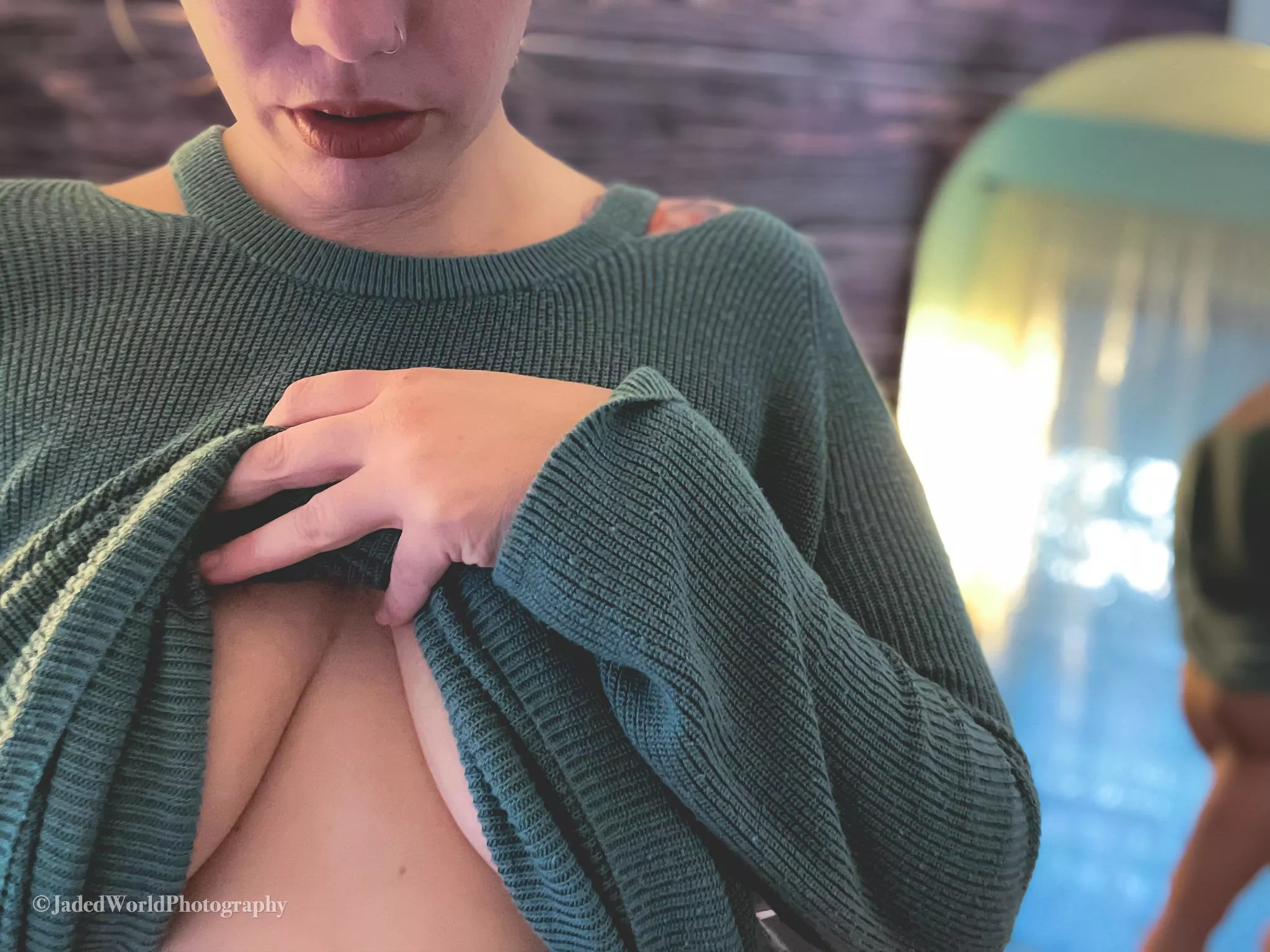 I guess I got dress so fast I forgot my bra… whoops! (35f)