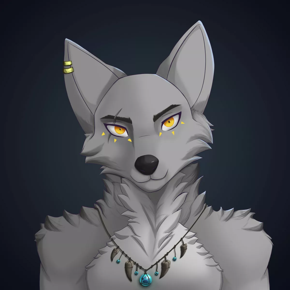 I have created a new character, it is a hybrid between wolf and fox (art by me, open commissions)