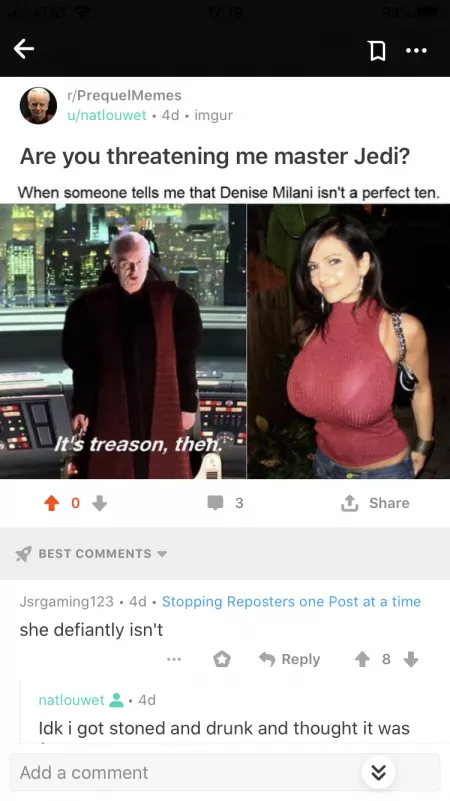 I have failed you r/denise_milani. I have failed you.
