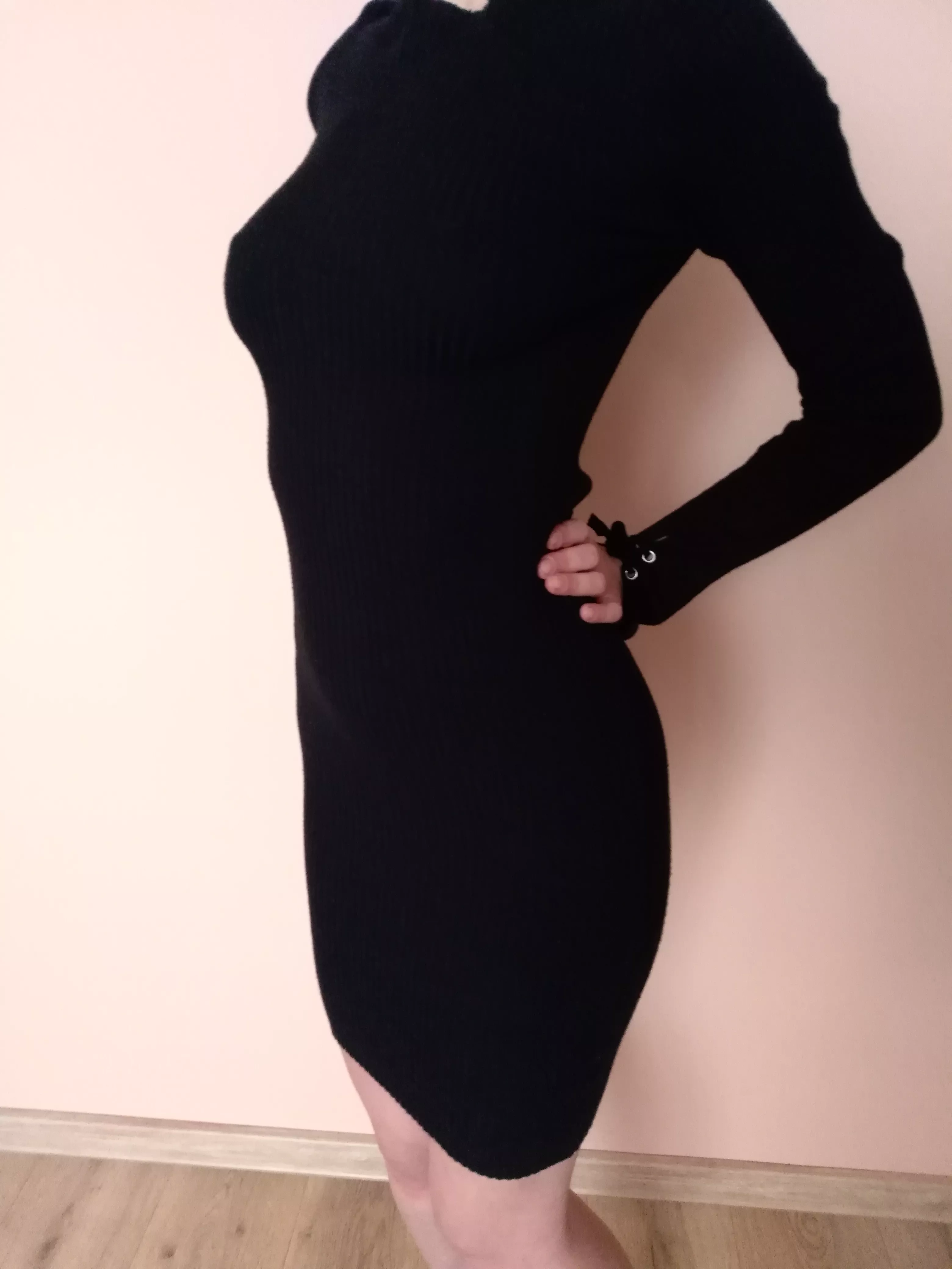 I hope, you can see the line of my nipple in this dress ;)