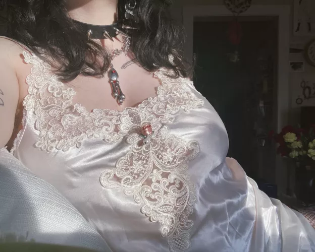 I hope you don’t mind, I found this slip in your dresser & your boyfriend said it looks even better on me 👼🏻