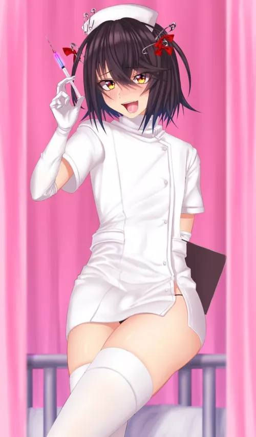 I just love it when a nurse outfit looks way too short and it shows more of their thighs