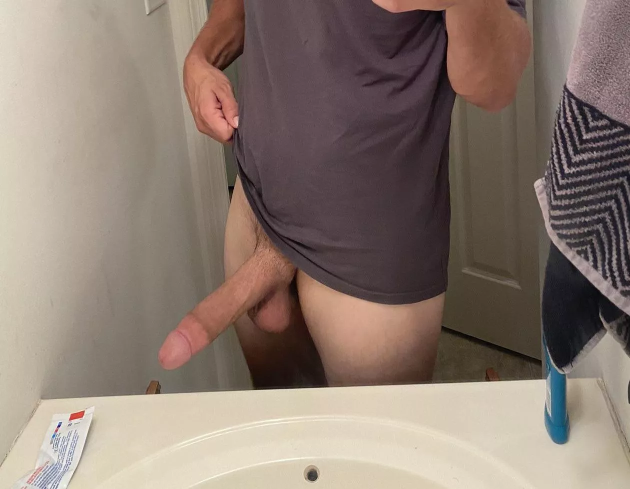 I kept the door open hoping for my roommate to see how big i am... I kept the door open hoping for my roommate to see how big i am...