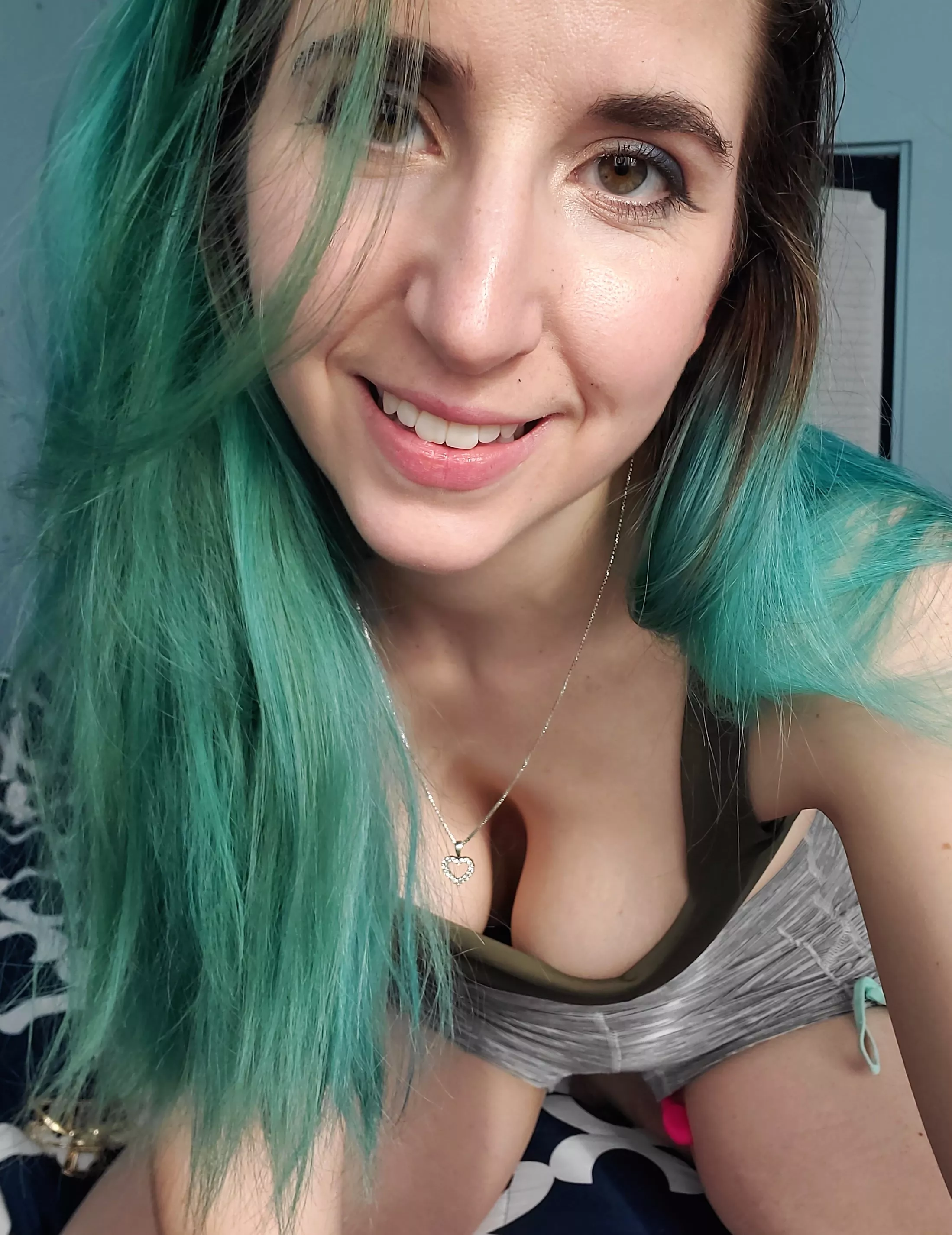 I know I'm not wearing a bra but my face is up here!