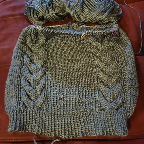 I know this is not the point of this sub at all but I still want to show off the VKS I'm knitting.