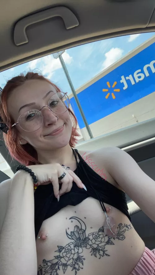 I love flashing the people walking into Walmart, their double-takes are golden!