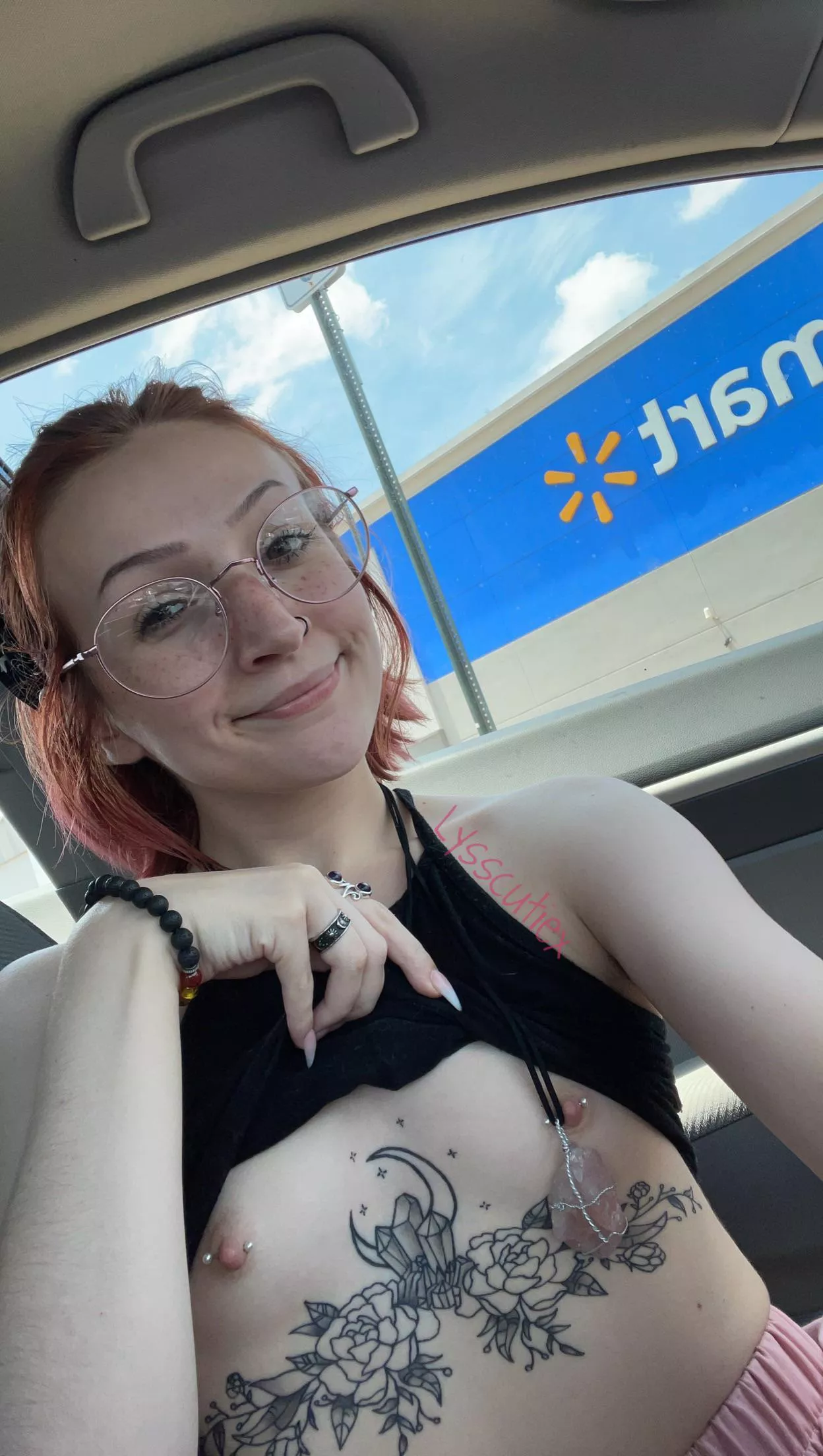 I love flashing the people walking into Walmart, their double-takes are golden!