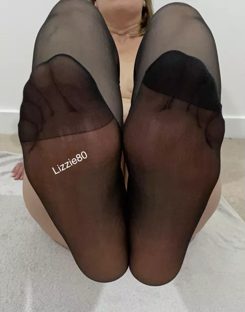 I love my feet in tights. Hot and sweaty after a long day at work.
