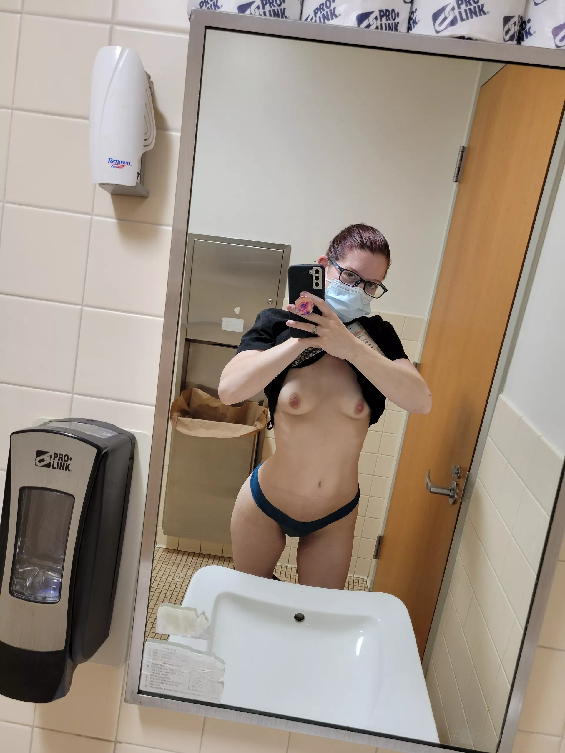 I love sneaking away at work to show off my little tits š I love sneaking away at work to show off my little tits š