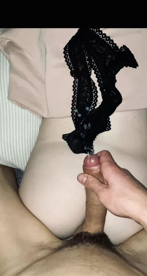 I love when he cums on my wet panties