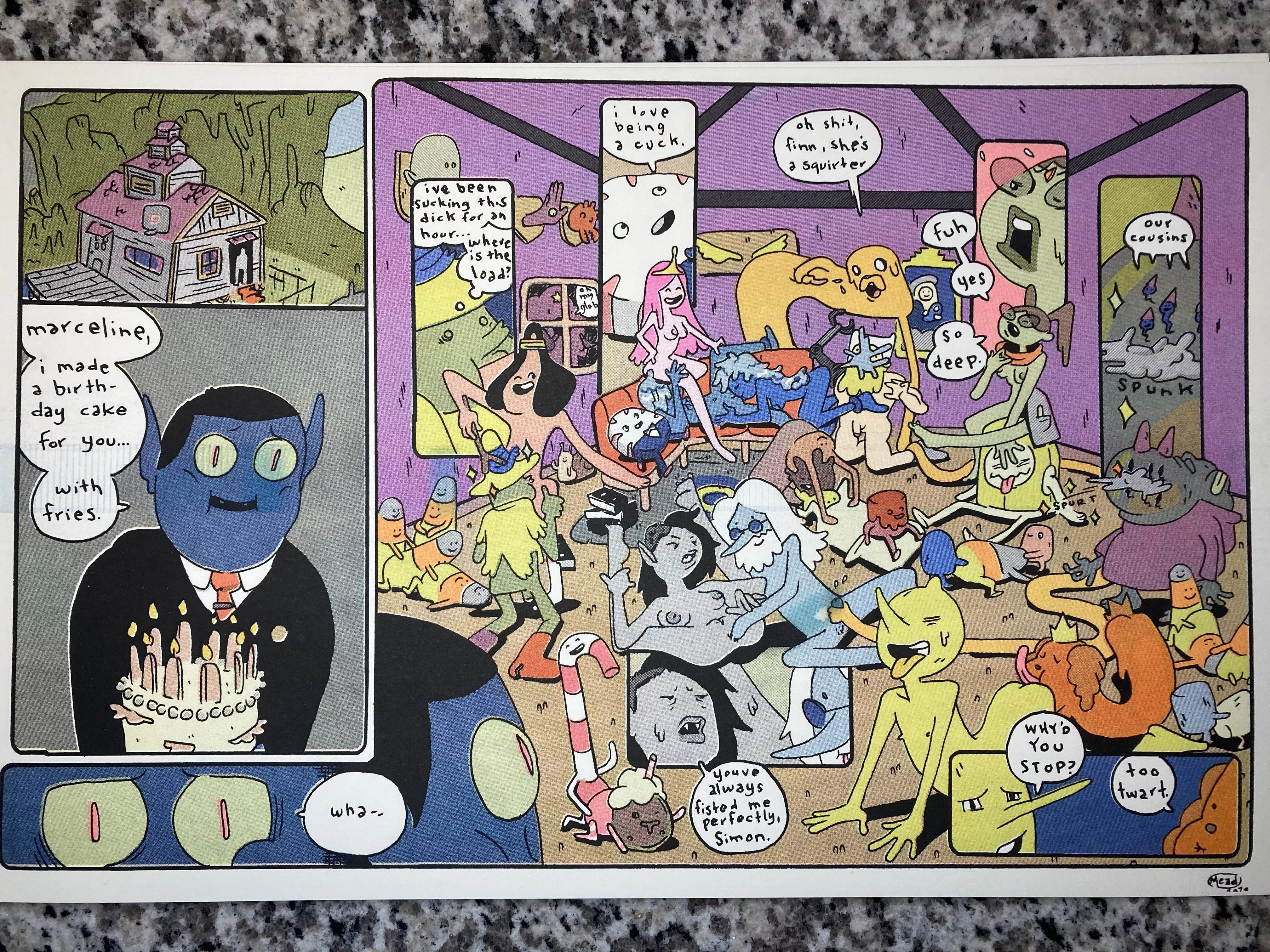 I made a CMYK risograph print of a comic I did, if anyone wants to buy one. 1/20 printed 4 color on heavy stock paper.