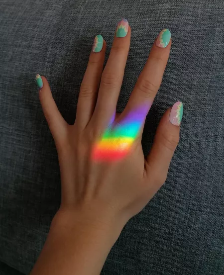 I played with a rainbow today, and I also filmed it π
