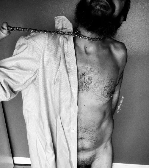 I saw a man struggle with a big wild dog on a leash... and I'm both.