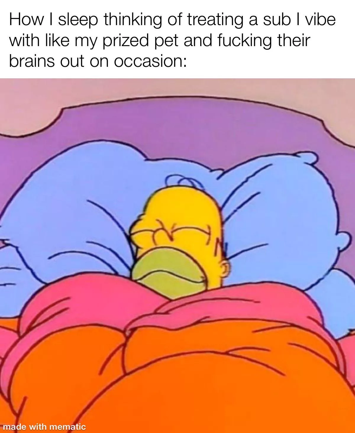 I sleep so well then: