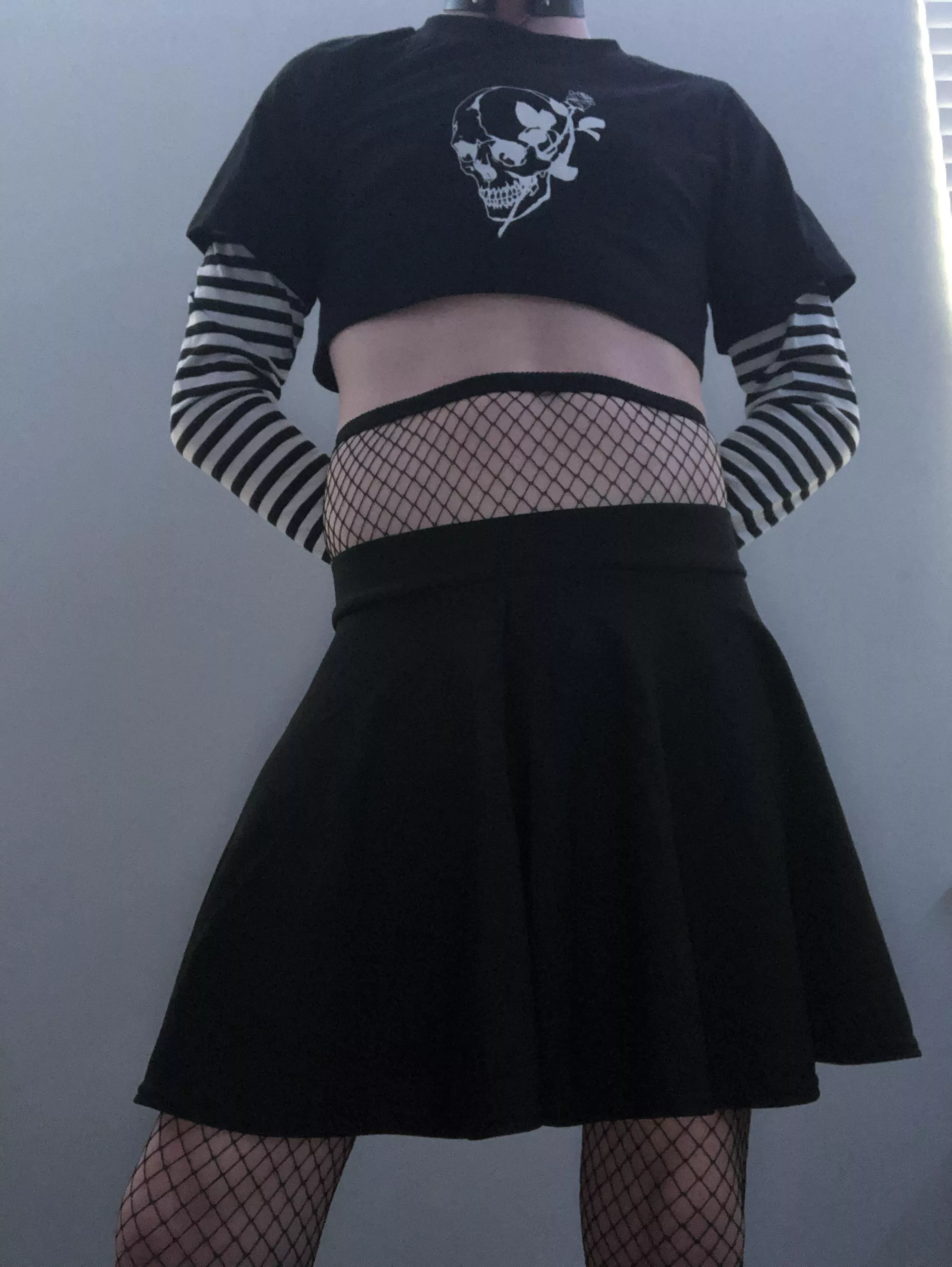 I took the advice of trying a skirt and I love it, now I just need to get some black nail polish to complete the look
