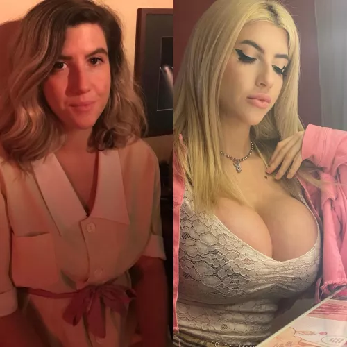 I used to have terrible acne and low self-esteem… I still have self-esteem issues but bimbofication has helped me so much. 🥰