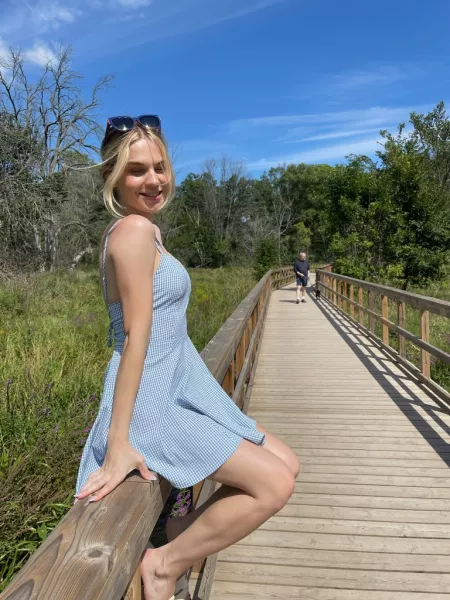 I was almost caught by this man when I flashed my tits ?