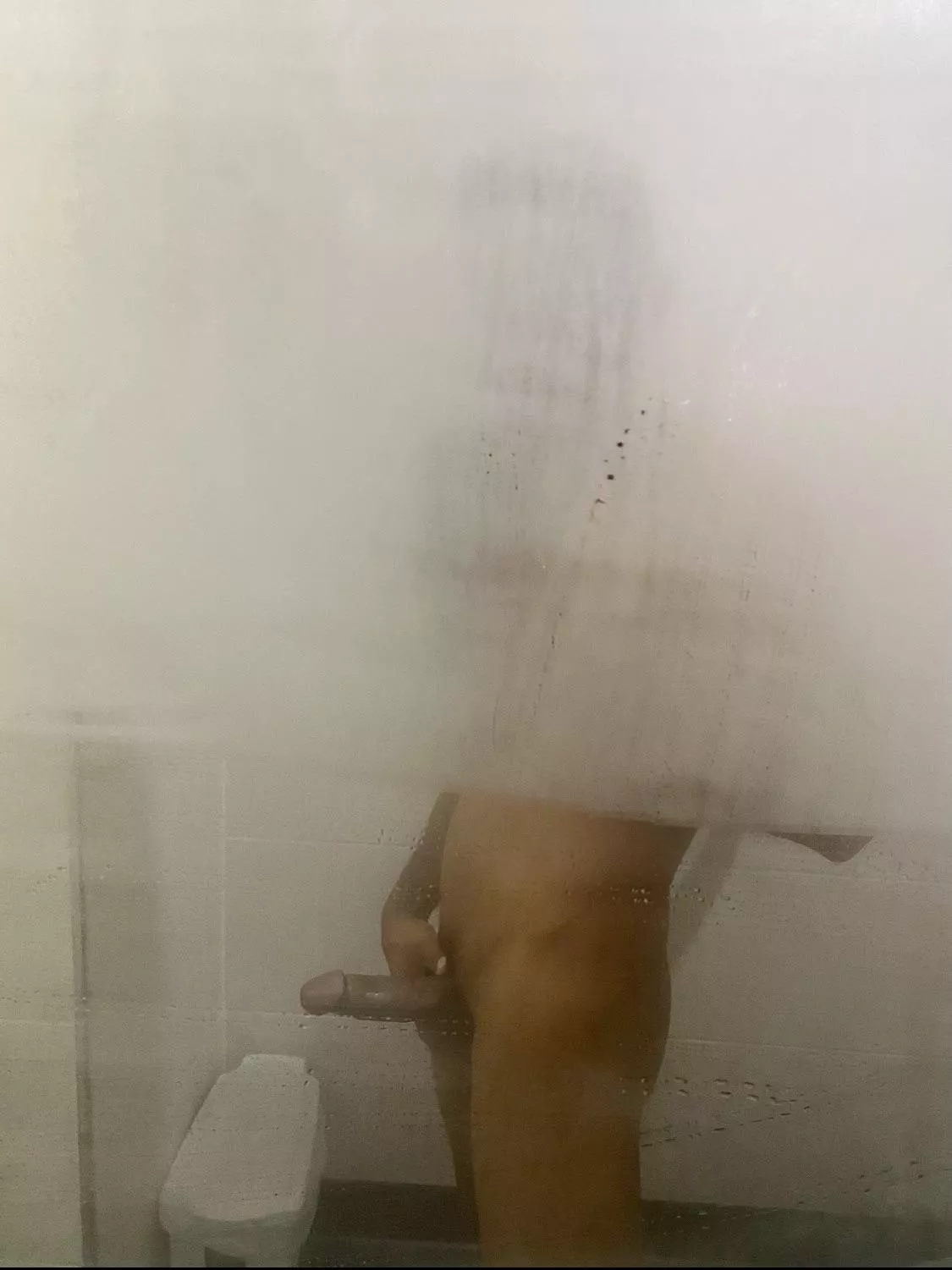 I was doing a face reveal, but it got too hot and steamy in the showers!