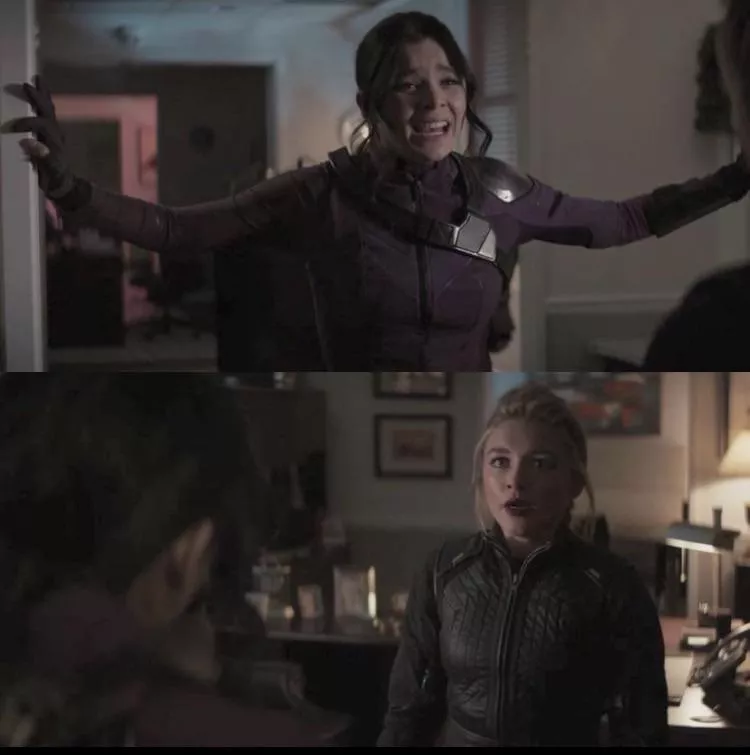 I was so expecting a tickle scene here, but I was let down. Such a perfect tickle position! (Spoilers for Marvel’s Hawkeye!)