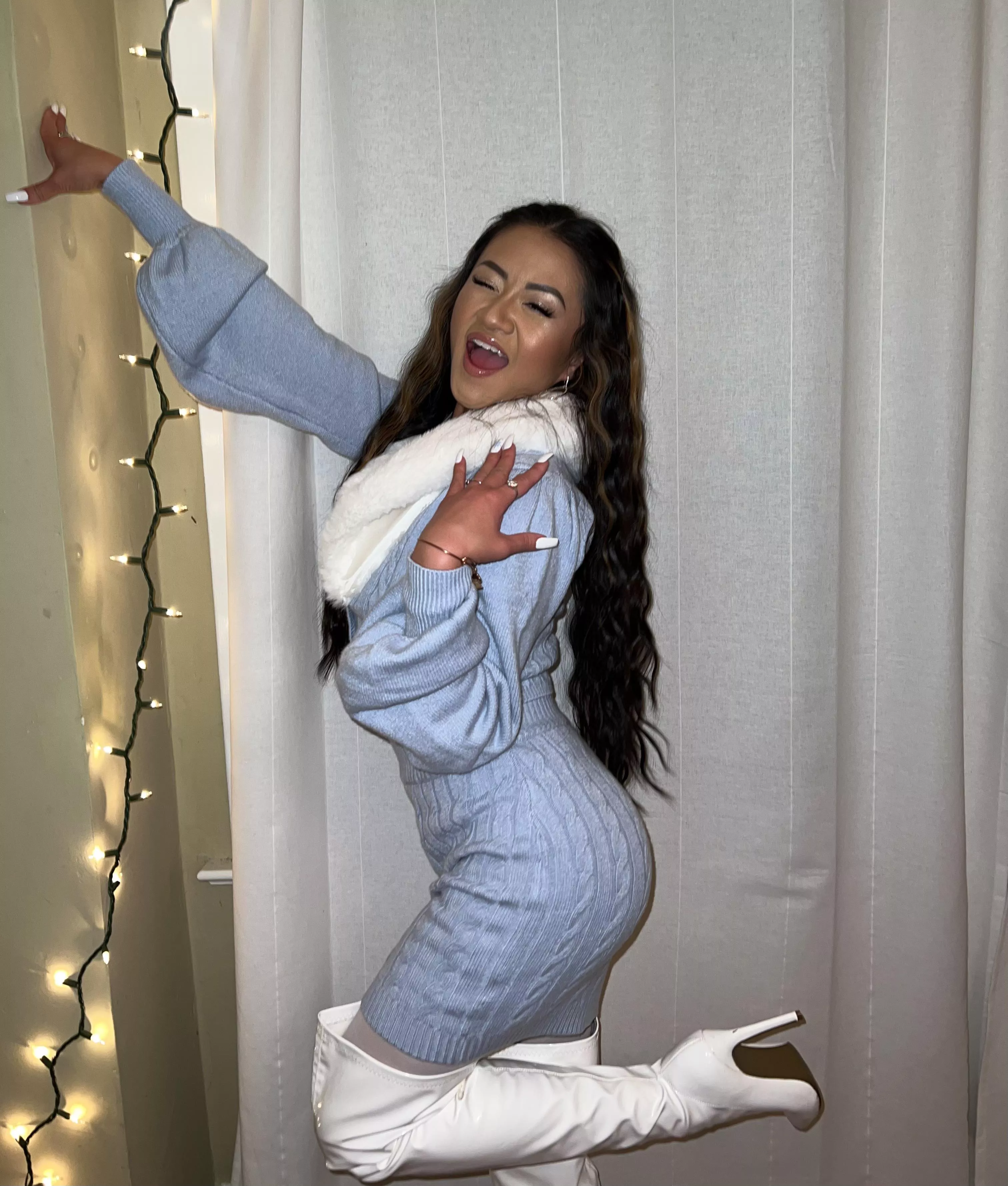 Icy white boots