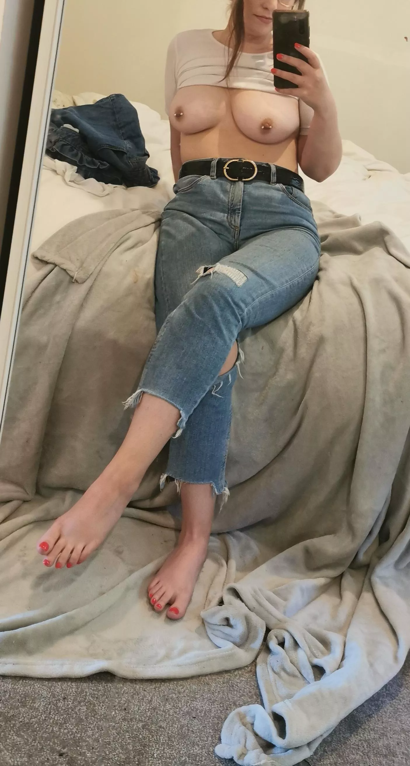 .. If you MUST wear a top then definitely no bra. .. If you MUST wear a top then definitely no bra.