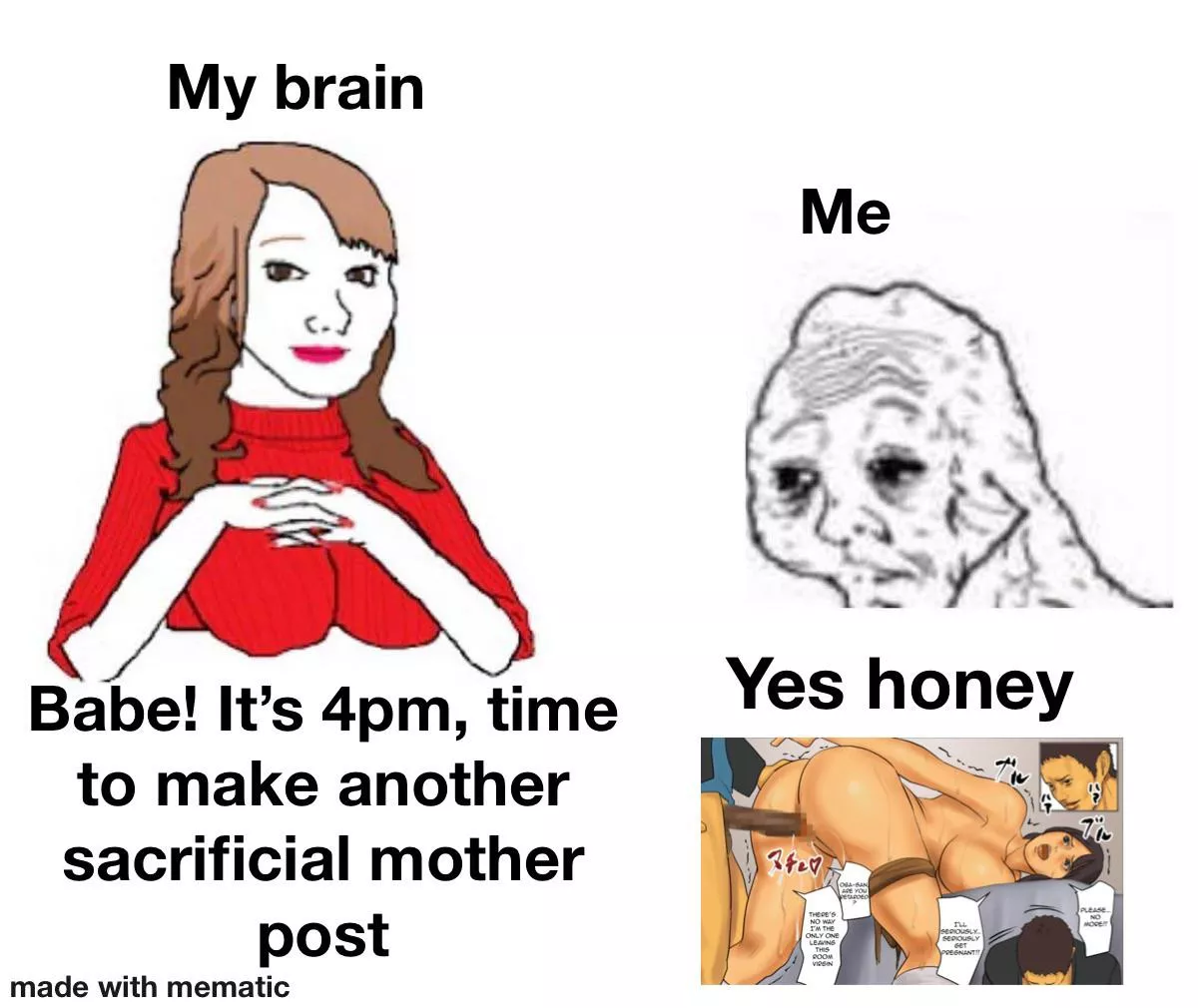 If you see sacrificial mother it’s me always, follow me for unfunny memes. If you see sacrificial mother it’s me always, follow me for unfunny memes.
