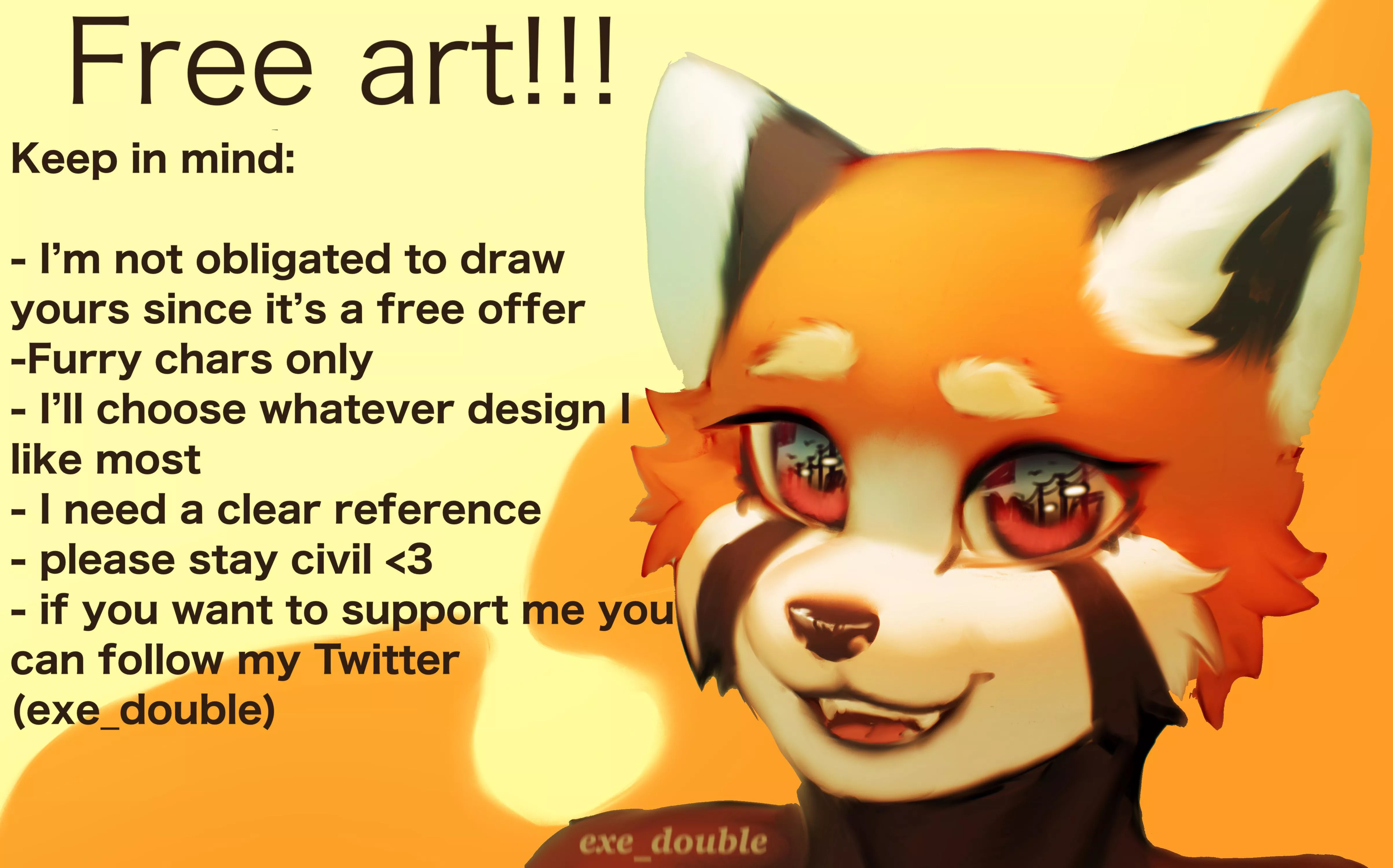 I’ll draw your sona 4 free !!! (Example in the pic below)