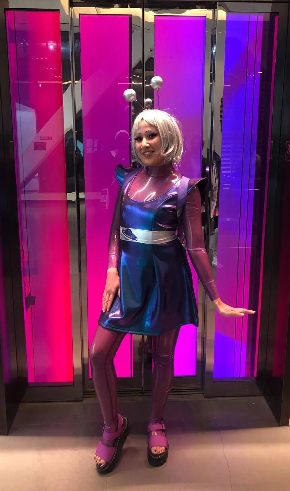 Im a day late but I was really proud of how I put together my Halloween costume ? so much fun being in latex in public ?