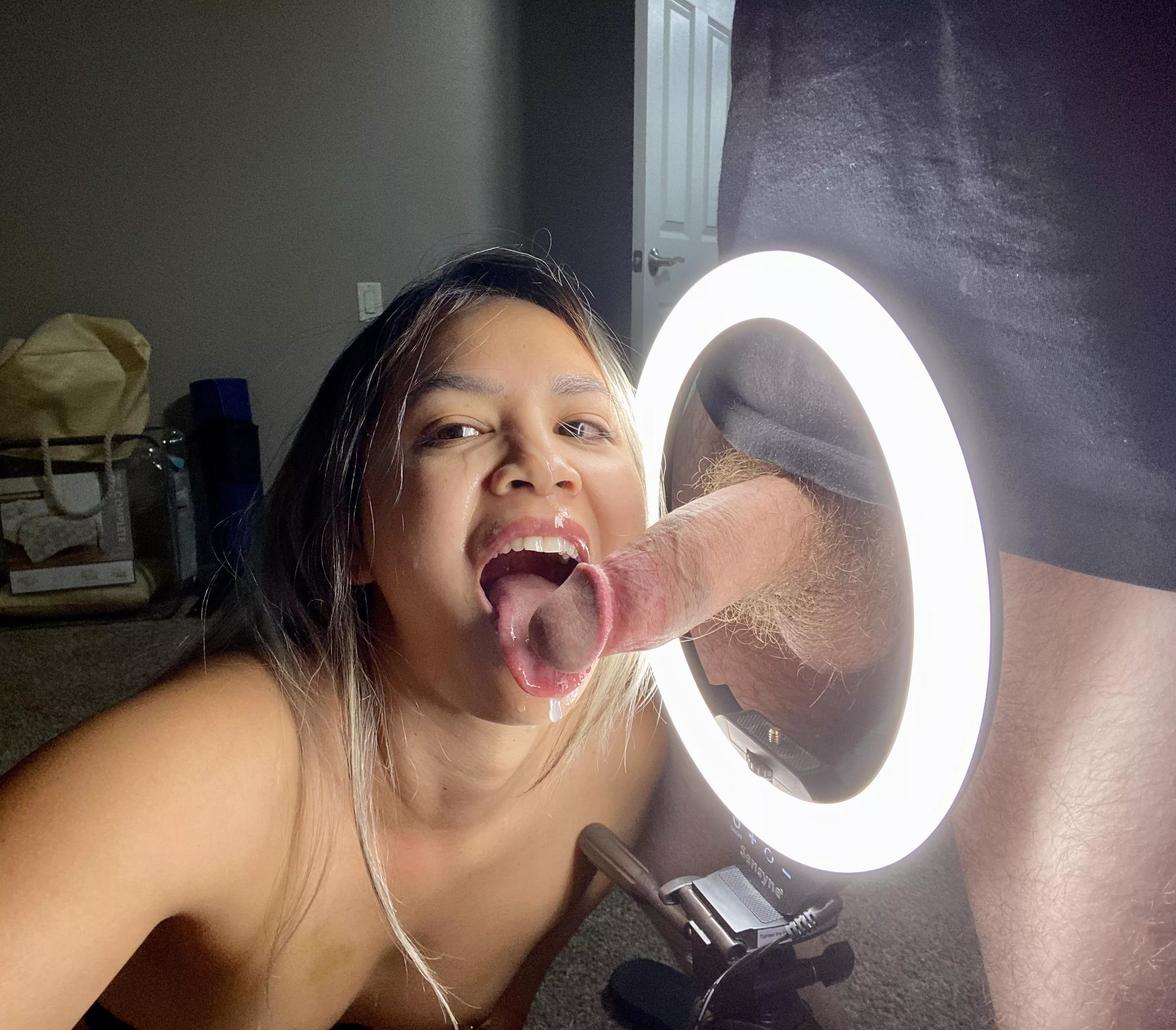 I’m an angel so I put a halo on his cock and sucked it