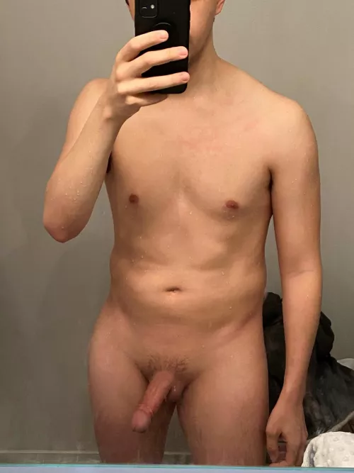 I'm fresh out of the shower, you're waiting in bed, who is wetter?