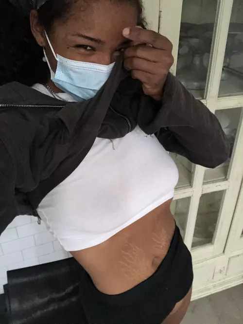 I’m not wearing a bra and the only thing covering me is my apron LOL